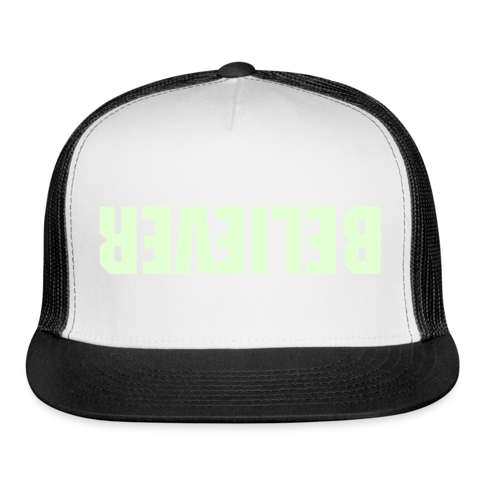 Glow in dark Believer hat - white/black