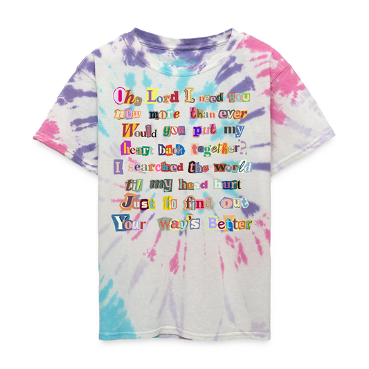 Kid's Tie Dye your ways better shirt - Pastel Spiral