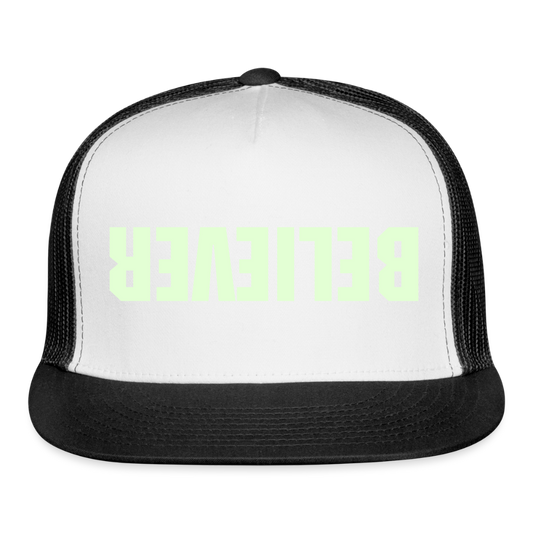 Glow in dark Believer hat - white/black