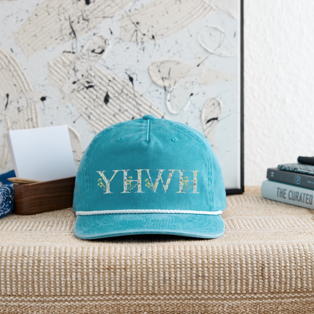 Yahweh Vintage Washed Rope Cap - faded turquoise