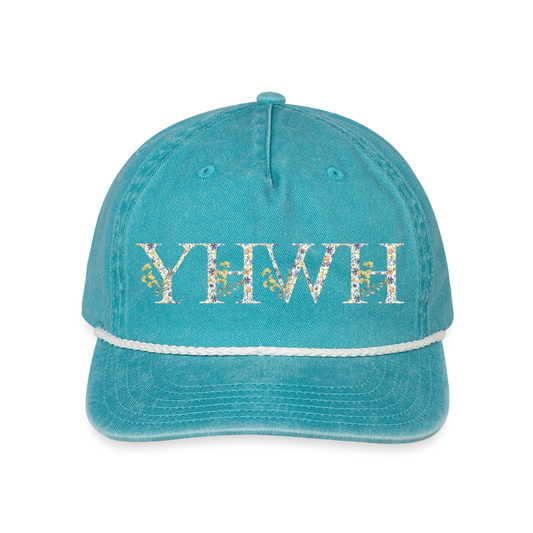 Yahweh Vintage Washed Rope Cap - faded turquoise